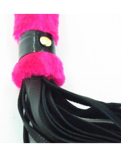 Нежная плеть с розовым мехом BDSM Light - 43 см.