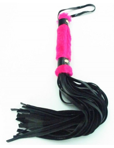 Нежная плеть с розовым мехом BDSM Light - 43 см.