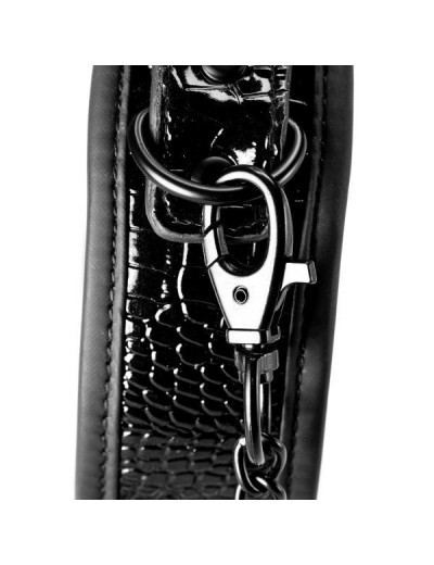 Черный ошейник с поводком Croco Collar and Leash