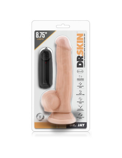 Телесный вибратор-реалистик Dr. Jay  8.75 Inch Vibrating Cock - 22,2 см.