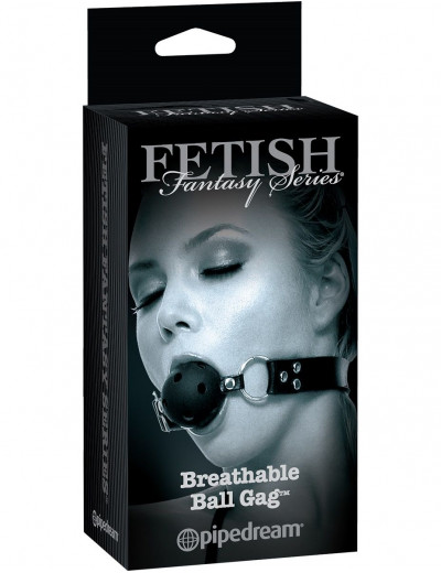Черный кляп с дырочками Breathable Ball Gag