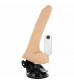 Телесный вибратор на мощной присоске Basecock Realistic Vibrator Remote Control - 19 см.
