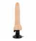 Телесный вибратор на мощной присоске Basecock Realistic Vibrator Remote Control - 19 см.