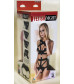 Костюм БДСМ Fetish Night без шнуровки с двумя насадками - 18 и 12 см.