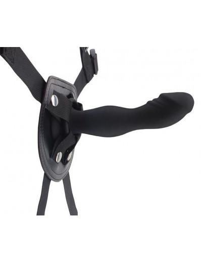 Черный страпон Rumpy-pumpy Strap-On - 15 см.