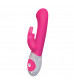 Розовый вибромассажёр The G-spot Rabbit с украшенной стразами рукоятью - 22 см.