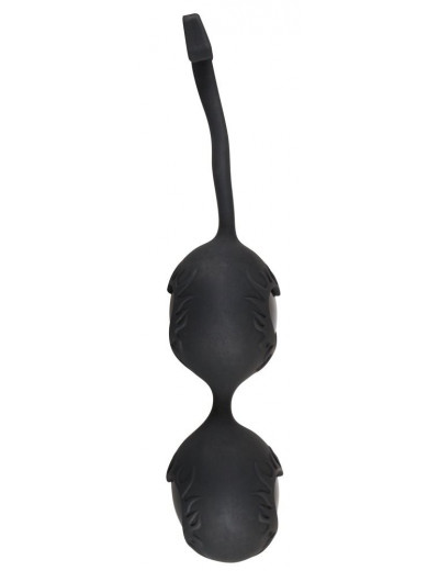 Чёрные вагинальные шарики с сердечками BLACK VELVETS