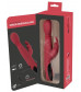 Красный вибромассажер с клиторальным отростком Rabbit Vibrator - 26,5 см.