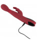 Красный вибромассажер с клиторальным отростком Rabbit Vibrator - 26,5 см.