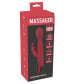 Красный вибромассажер с клиторальным отростком Rabbit Vibrator - 26,5 см.