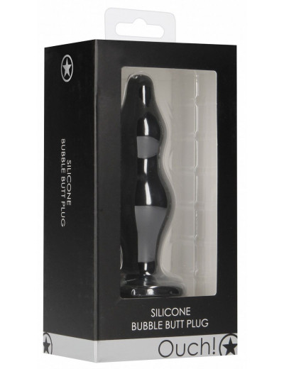 Черная анальная пробка Bubble Butt Plug - 11,6 см.