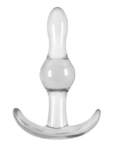Прозрачная анальная пробка с утолщением посередине Jelly Rancher T-Plug Wave - 9,7 см.