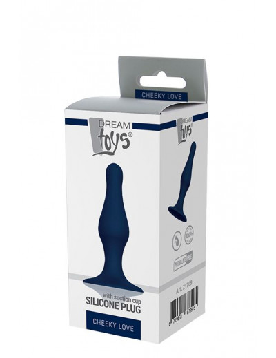 Синяя анальная пробка SILICONE PLUG SMALL - 10,3 см.