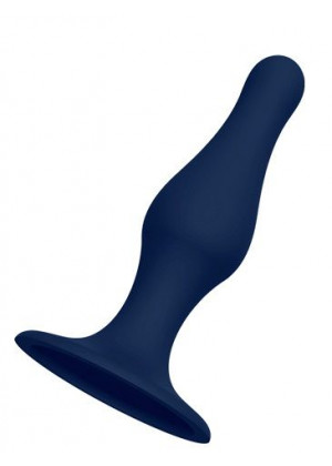 Синяя анальная пробка SILICONE PLUG SMALL - 10,3 см.