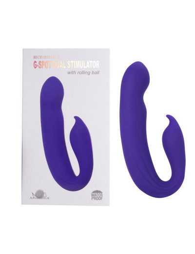 Фиолетовый вибратор G-Spot Dual Stimulator with Rolling Ball - 17,1 см.