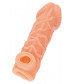Телесная закрытая насадка с венками Cock Sleeve 006 Size M - 15,6 см.