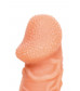 Телесная закрытая насадка с венками Cock Sleeve 006 Size M - 15,6 см.