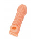 Телесная закрытая насадка с венками Cock Sleeve 006 Size M - 15,6 см.
