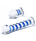 Набор из 2 стеклянных игрушек с синей спиралью Swirly Dildo   Buttplug Set