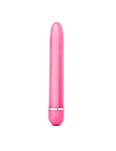 Розовый тонкий классический вибратор Slimline Vibe - 17,8 см.
