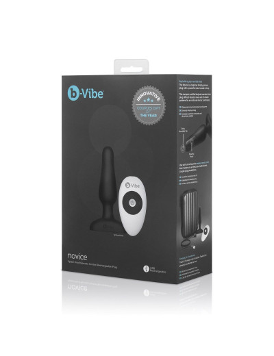 Анальная вибропробка чёрного цвета NOVICE REMOTE CONTROL PLUG BLACK - 10,2 см.