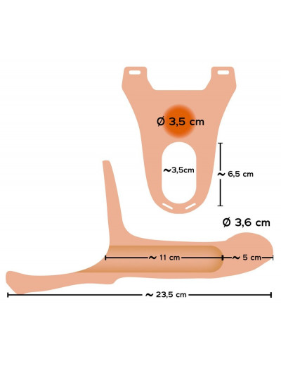 Силиконовый полый страпон на ремнях Silicone Strap-on - 16 см.