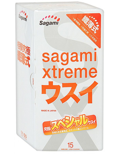 Ультратонкие презервативы Sagami Xtreme Superthin - 15 шт.