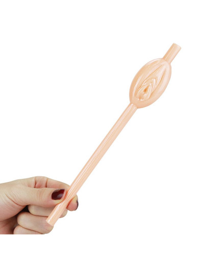 Разноцветные трубочки для напитков в виде вагины Pussy Straws - 9 шт.