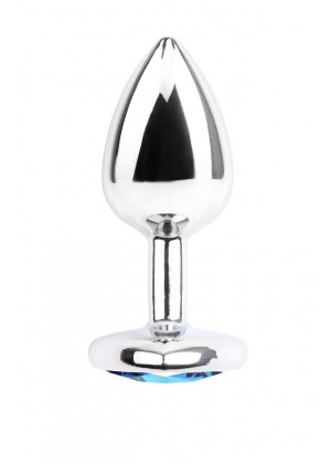Серебристая анальная пробка со стразом Heart Gem Anal Plug - 7,1 см.