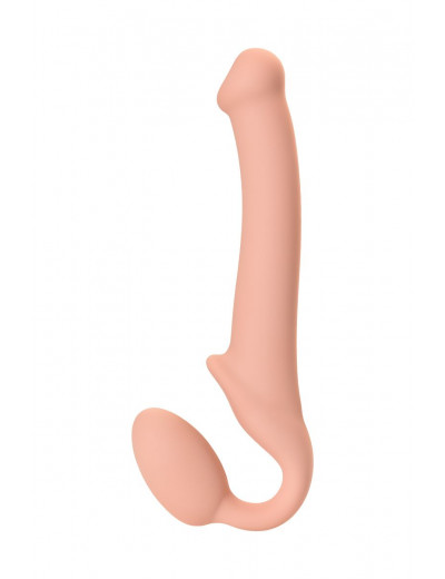 Телесный безремневой страпон Silicone Bendable Strap-On M