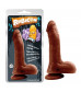 Коричневый фаллоимитатор Night Club Penis - 20 см.