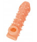 Телесная закрытая насадка с пупырышками Cock Sleeve 005 Size L - 17,6 см.