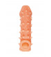 Телесная закрытая насадка с пупырышками Cock Sleeve 005 Size L - 17,6 см.