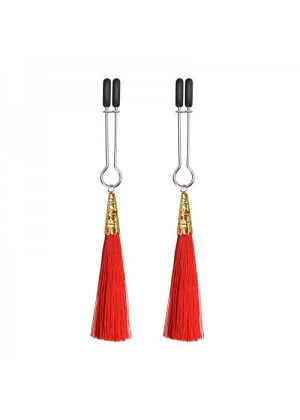 Зажимы на соски с красными кисточками Glamor Tassel Nipple Clamp