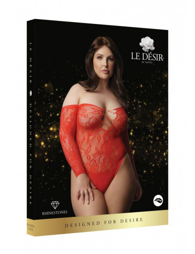 Пикантное боди Wonder Rhinestone Bodysuit с длинными рукавами