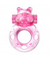 Розовое эрекционное виброкольцо на пенис Pink Bear
