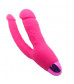 Розовый двойной вибратор INDULGENCE Rechargeable Insatiable Desire - 21 см.