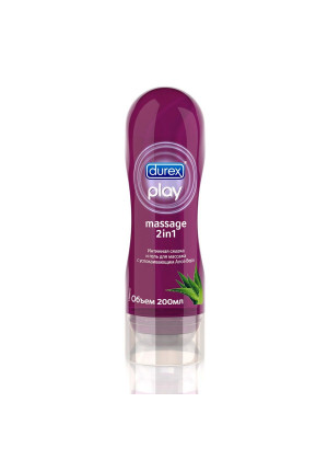 Интимная смазка и гель для массажа DUREX Play Massage 2in1 с алоэ вера - 200 мл.