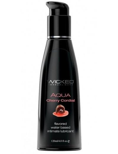 Лубрикант Wicked Aqua Cherry Cordial с ароматом вишневого ликера - 120 мл.