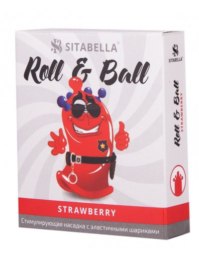 Стимулирующий презерватив-насадка Roll   Ball Strawberry