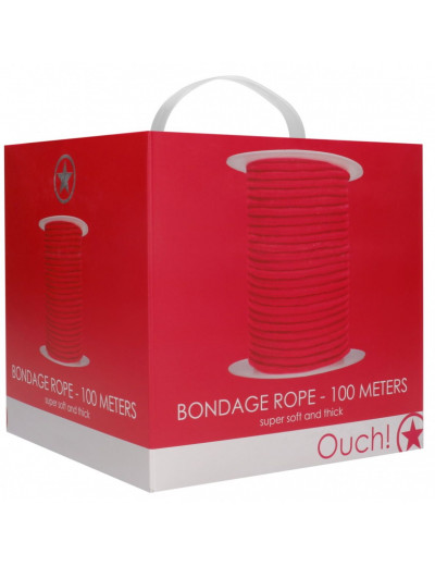 Красная веревка для связывания Bondage Rope - 100 м.