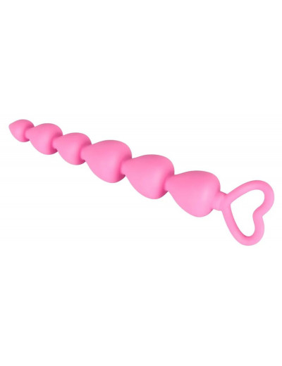 Розовая анальная цепочка Plip Plop - 17,5 см.