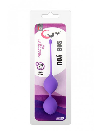 Фиолетовые вагинальные шарики SEE YOU IN BLOOM DUO BALLS 29MM