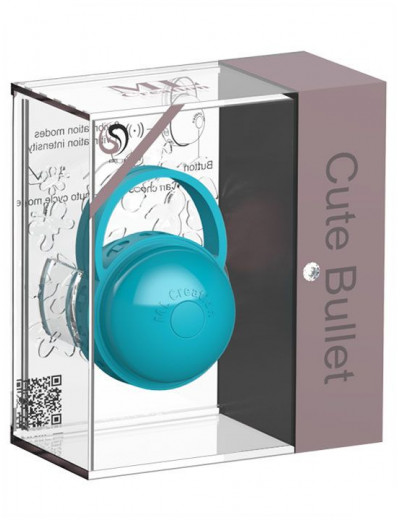 Бирюзовый клиторальный стимулятор Cute Bullet