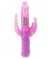 Розовый вибратор RABBIT DUAL PLEASURE с клиторальным и анальным стимуляторами - 22 см.