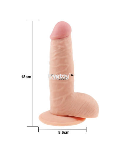 Телесный фаллоимитатор-реалистик 7.5  The Ultra Soft Dude - 18 см.