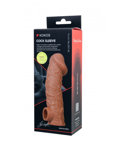 Телесная насадка на фаллос с фиксацией мошонки EXTREME SLEEVE - 15,6 см.