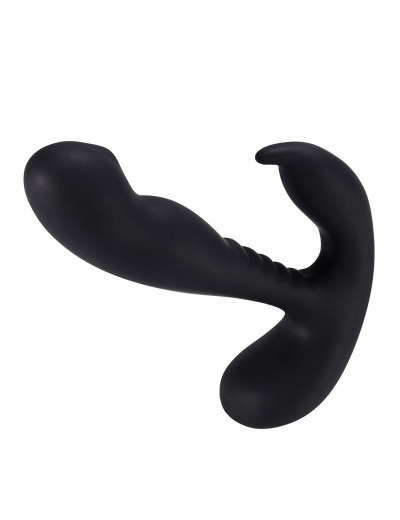 Черный вибростимулятор простаты Anal Vibrating Prostate Stimulator with Rolling - 13,3 см.