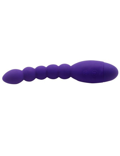 Фиолетовый анальный вибростимулятор-елочка Lovers Beads - 19 см.