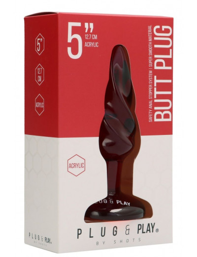 Красная витая анальная пробка Rounded 5 Inch - 12,7 см.
